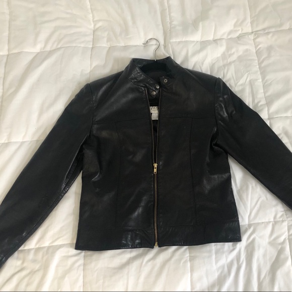 Vakko black leather jacket - Picture 2 of 3